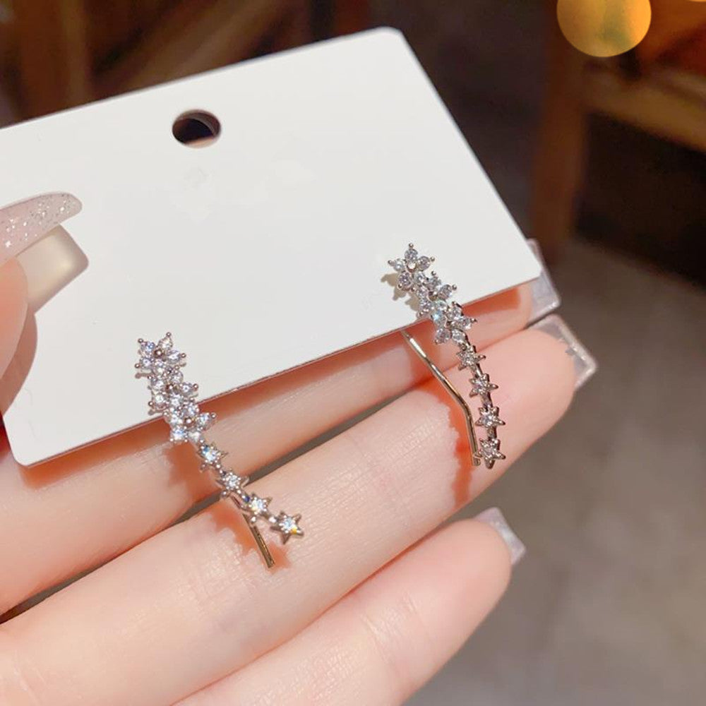 Simple Diamond-studded Star Earrings For Women