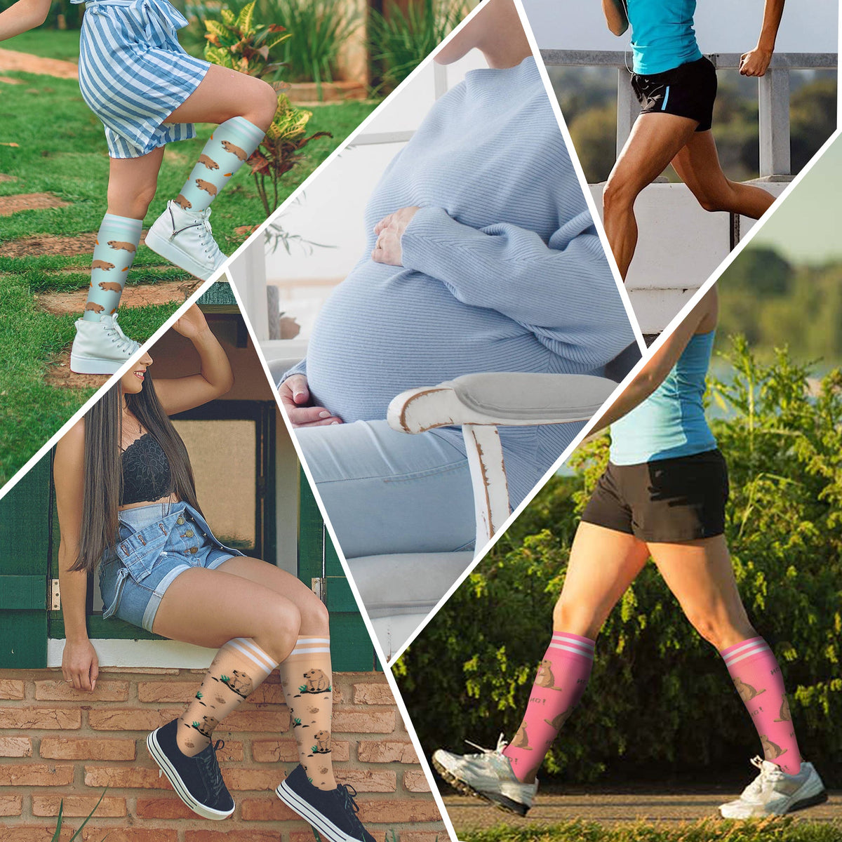0A-0601- Compression Socks for Women Men Support Circulation 6 Pairs Socks For Travel