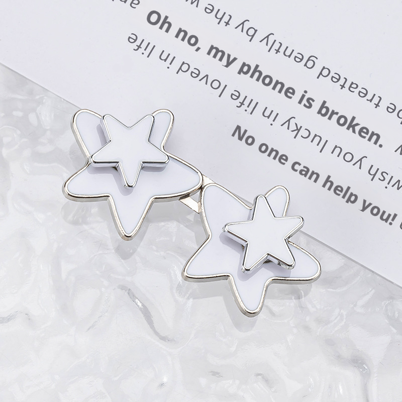 Double-layer star waist buckle-pink-alloy-1 pair