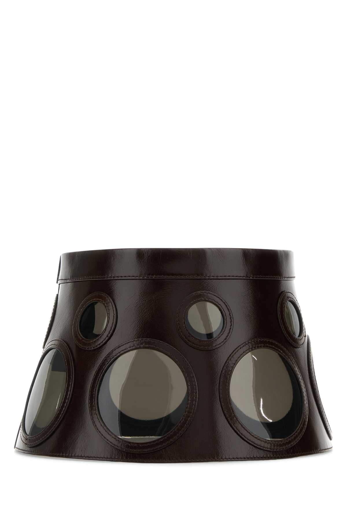 Prada Women Prada Women Dark Brown Leather Hat