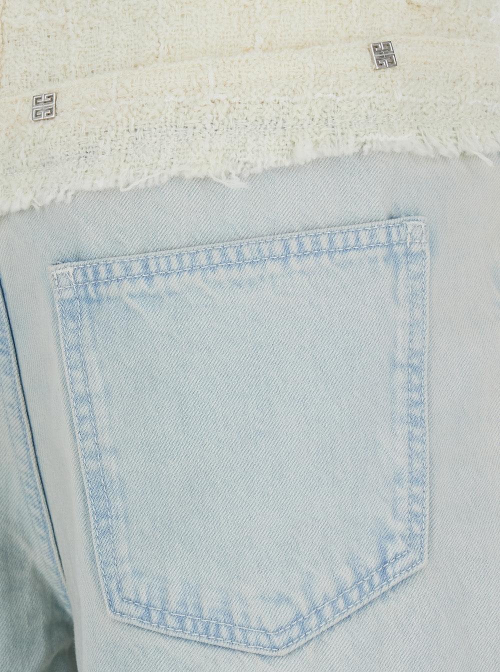 Givenchy Women Givenchy Women Blue Jeans With Tweed Waist In Denim Woman
