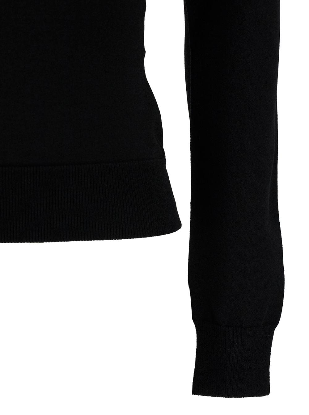 Alexander Mcqueen Women Black Top With Square Neckline In Viscose Blend Woman
