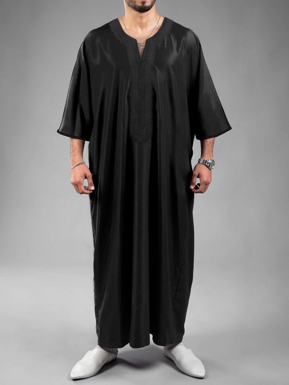 3D Digital-Print Ethnic Moroccan Mens Robe