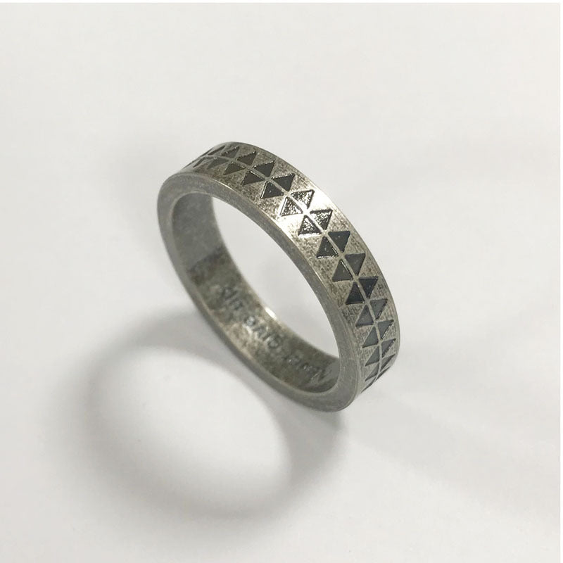 Serrated-Edge Tattoo Simple Ring For Men And Women