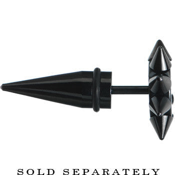 0G Biohazard Spiked Logo Fake Taper Ear Plug