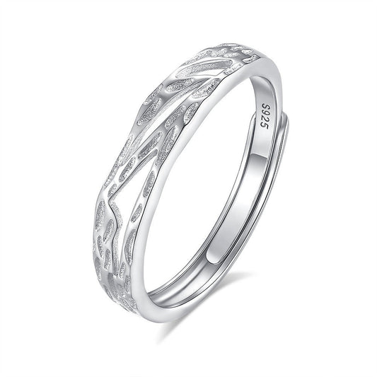 S925 sterling silver Chinese style couple engagement ring