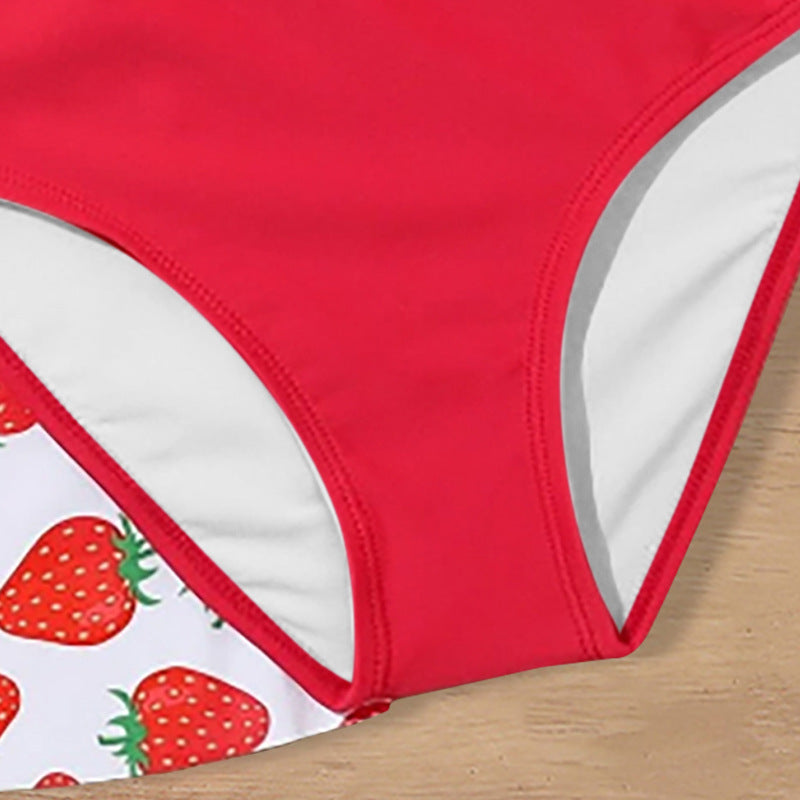 Children's Swimsuit Three-piece Girls' Skirt Middle And Big Children's Ruffled Split Swimsuit