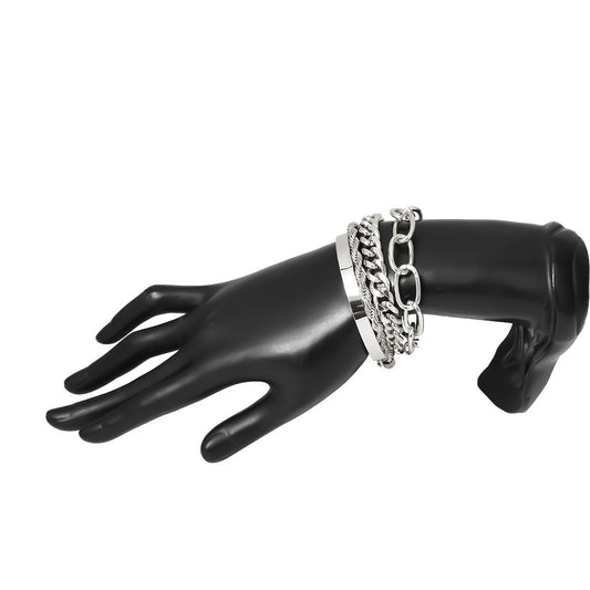 Smooth C-shaped mixed twist O-shaped bracelet