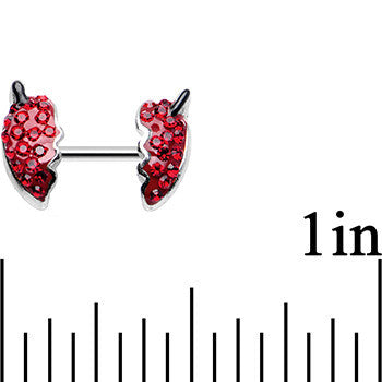 16G 1/4 Red Delicious Strawberry Double Helix Cartilage Earring