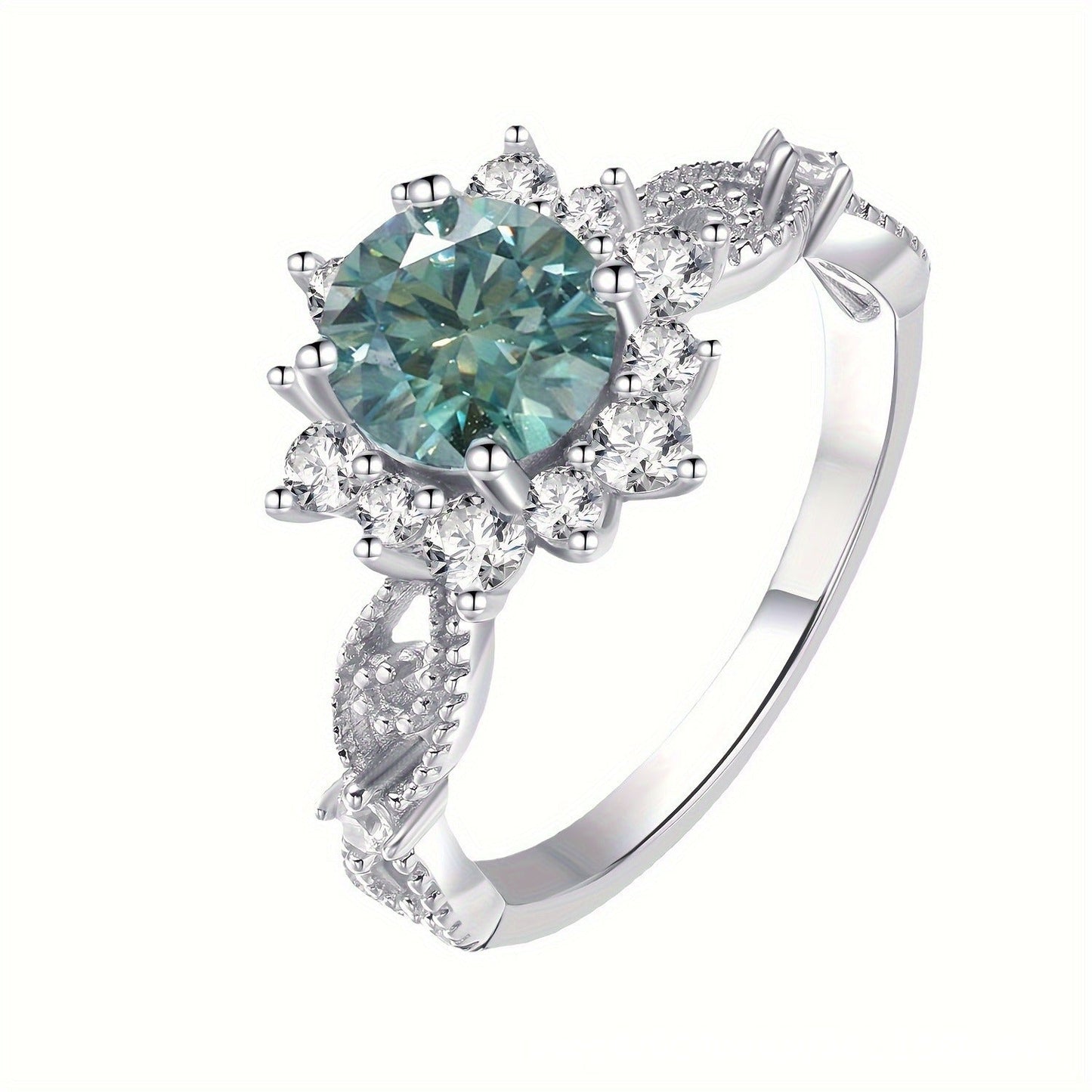Womens Copper Ring With Round Zircon Inlay