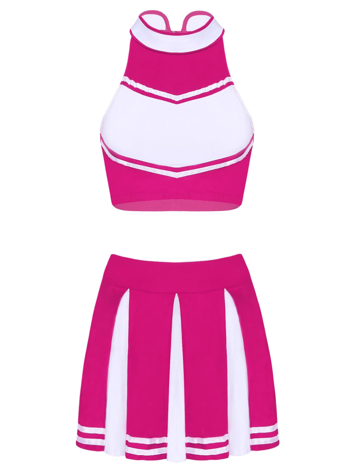 Cheerleader Costume - Women's Crop Top with Pleated Mini Skirt Uniform