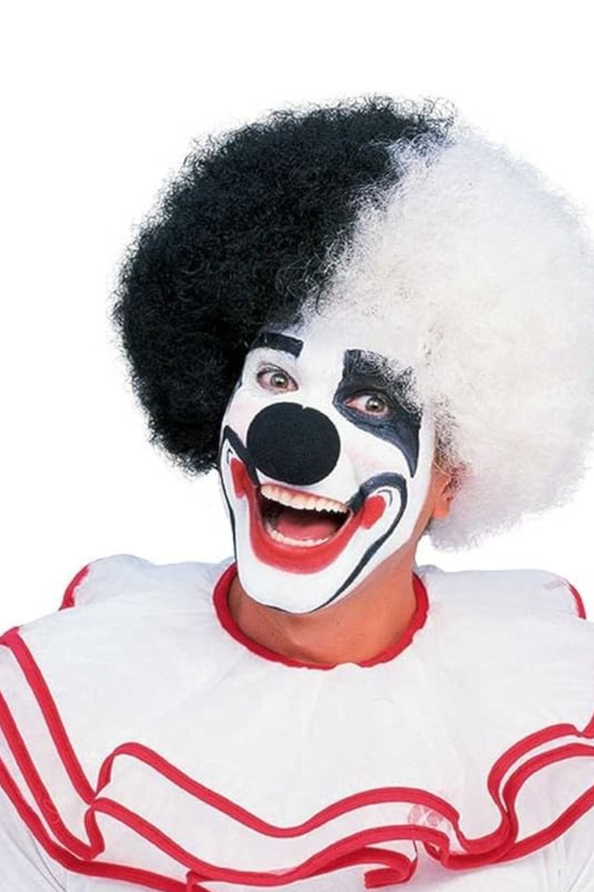 Black & White Deluxe Clown Wig