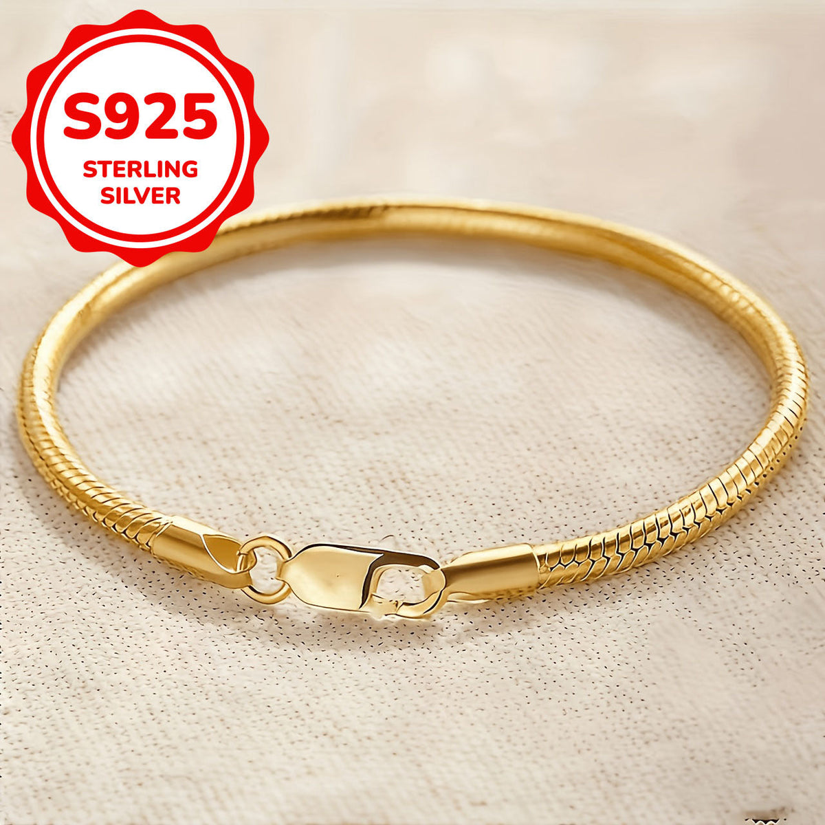 Silver-plated Personalized Snake-chain Bracelet For Women