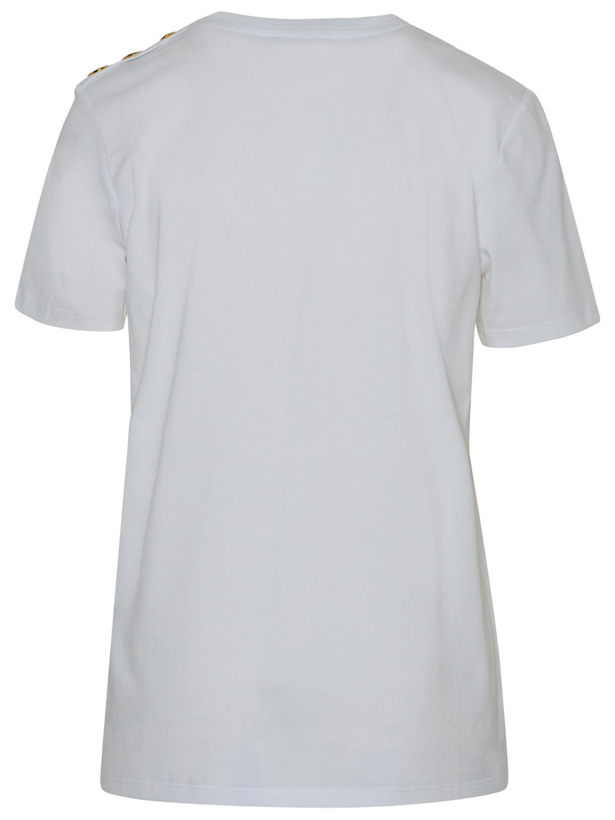 Balmain White Cotton T-Shirt Women Women