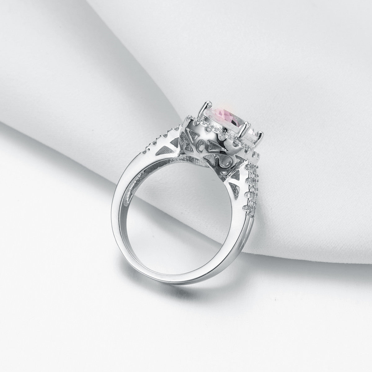 New Oval Cut Crystal & Zircon Ring, European Style Zircon Engagement Jewelry For Women