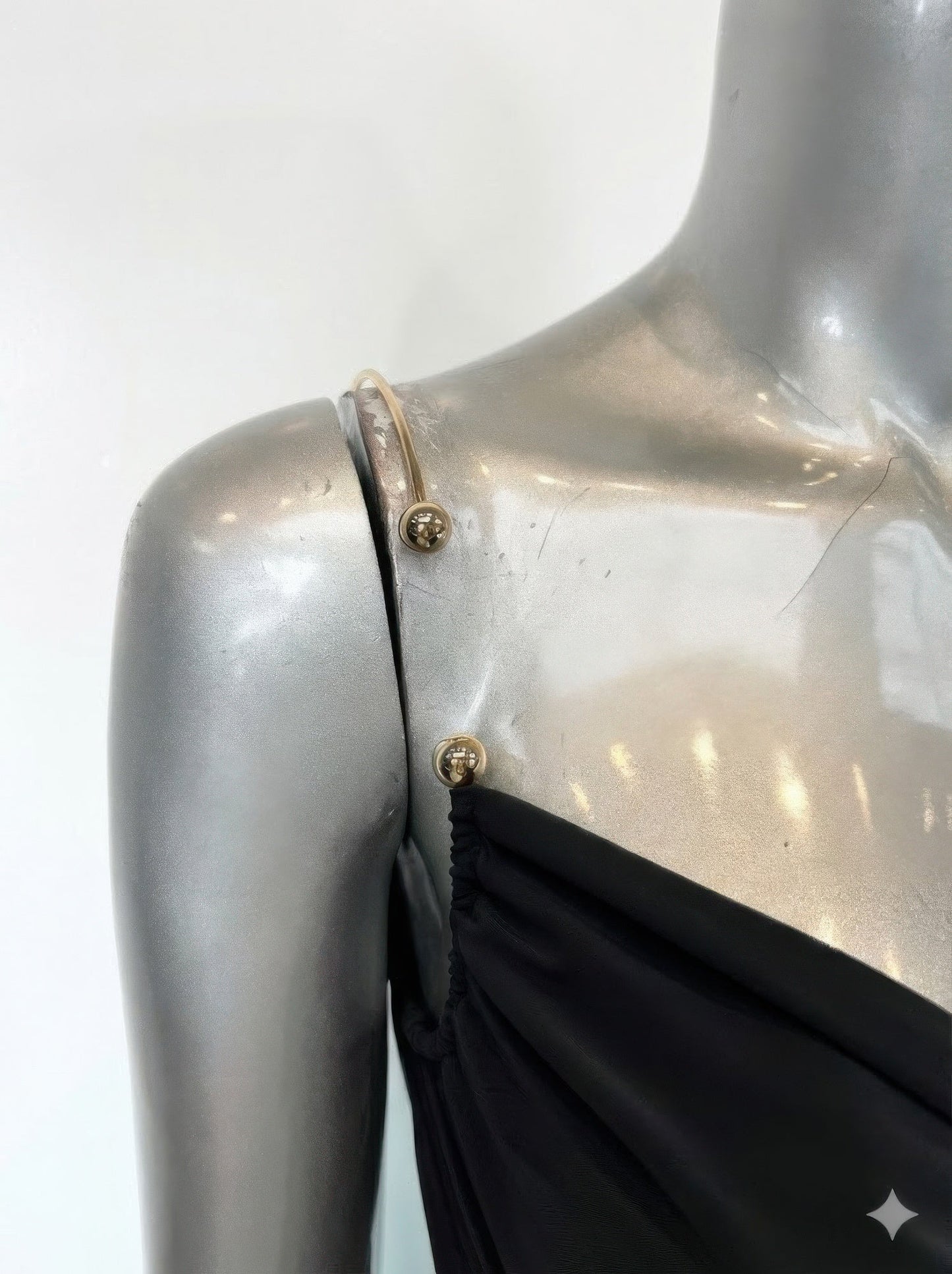 Cowl Neck,metal Chain-link Hardware Accents Midi