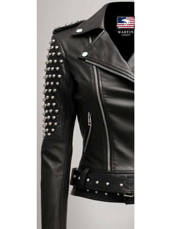 Cressida Black Leather Biker Jacket – Women’s Real Leather Jacket