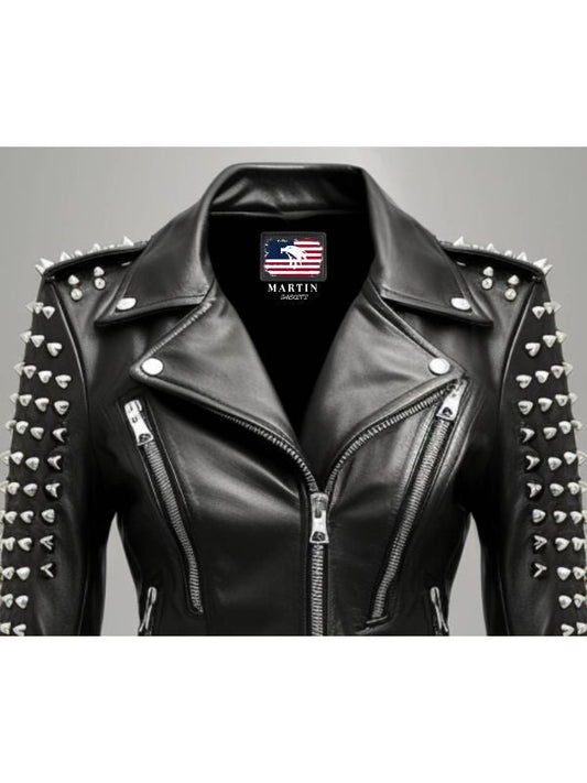 Daphne Black Women Biker Leather Jacket