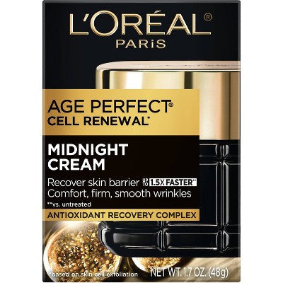 L'Oreal Paris Age Perfect Cell Renewal Midnight Face Cream 1.7oz - Imperfect Box