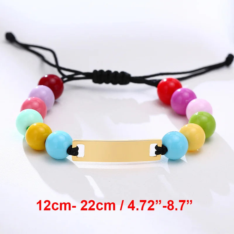 Custom Engrave Name Birth Date Bracelets,Personal Birthday Gift to Little Boy Girls , Stainless Steel Bracelet