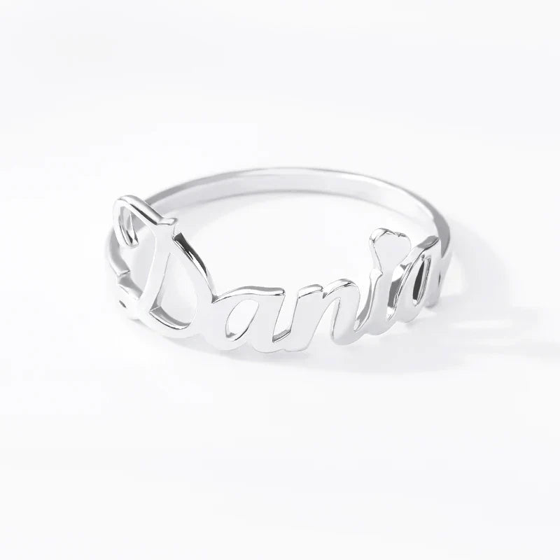Custom Name Rings for Women Stainless Steel Gold Plated Personalized Band Letter Initial Ring Wedding Jewelry Bijoux Femme 2023
