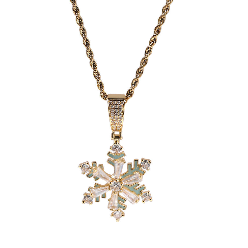 Winter rotating snowflake luminous oil drop pendant