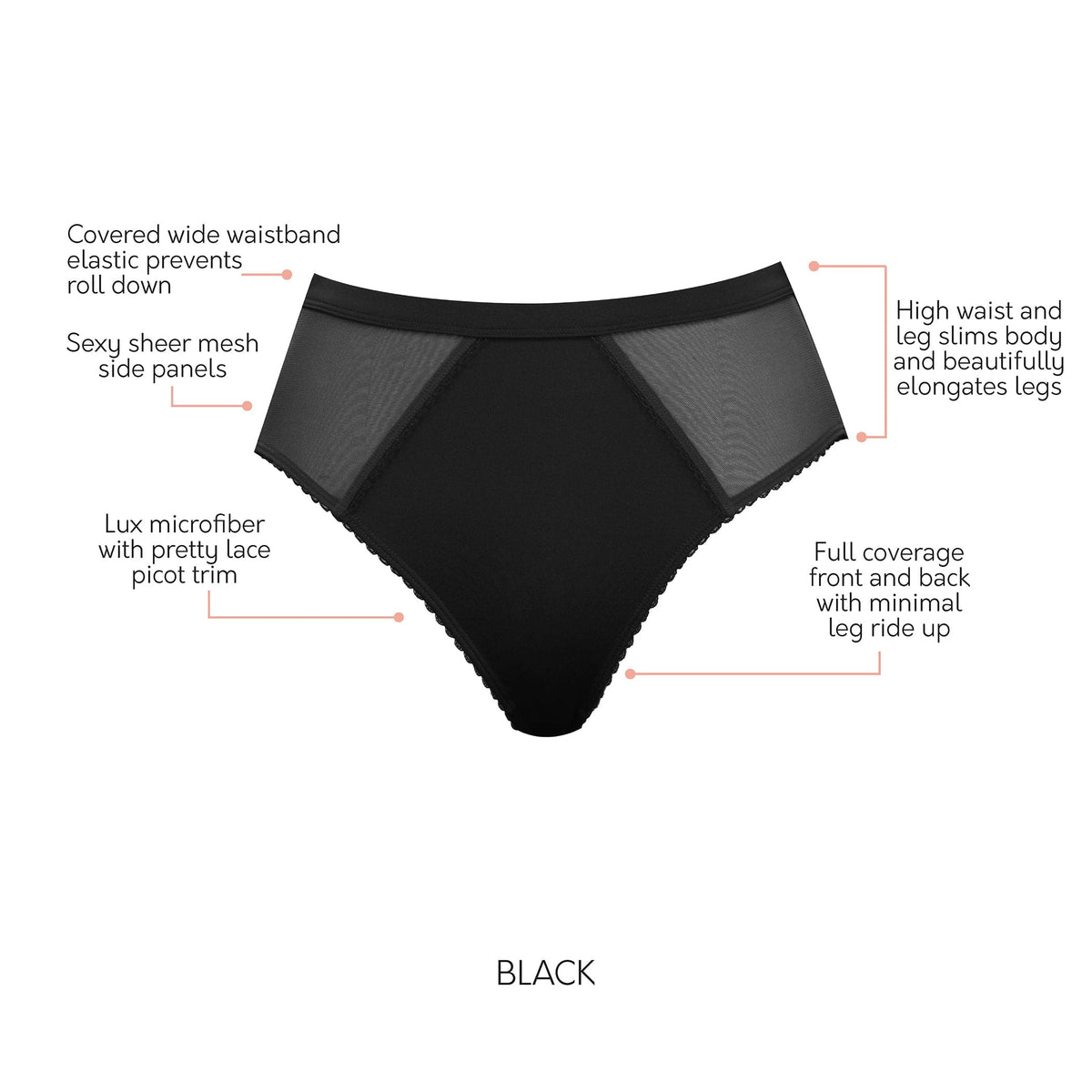 Micro Dressy French Cut Panty - Black