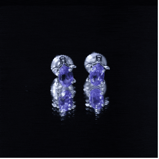 1.2 Carat Lab Created Blue Sapphire Turtle Stud Earrings