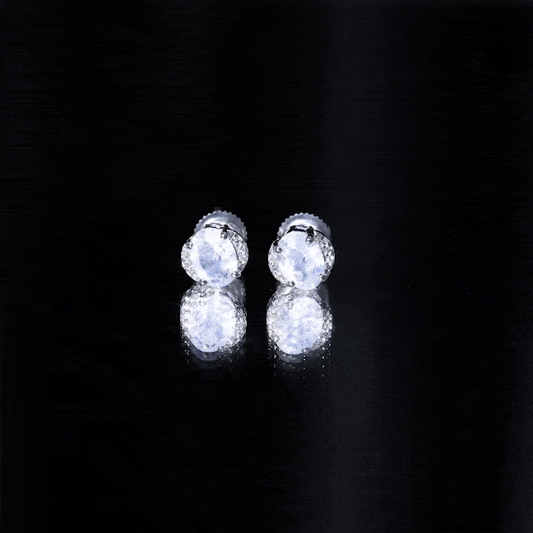 1.2 Carat Oval Moonstone Solitaire Stud Earrings with Diamond