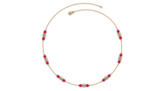 Lab Created Ruby Contemporary Station Chain Necklace