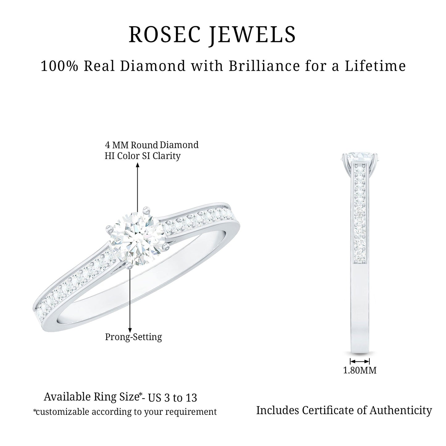 Certified Natural Diamond Promise Ring