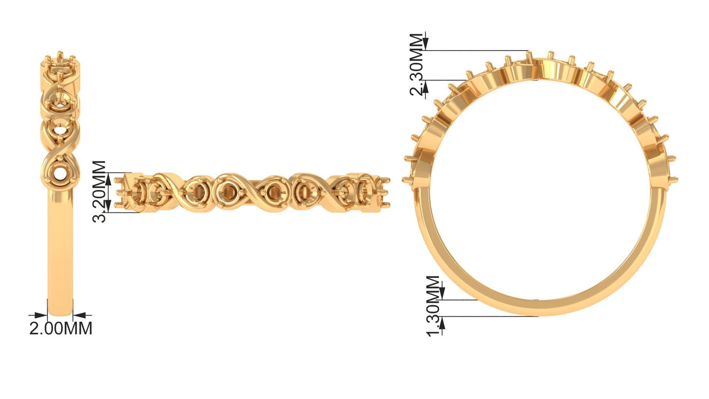 Natural Diamond Half Eternity Infinity Ring for Valentines