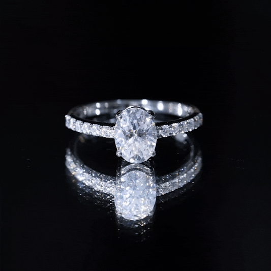 1 Carat Moissanite Oblong Engagement Ring for Women