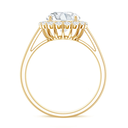 Classic Round Cut Moissanite Big Engagement Ring