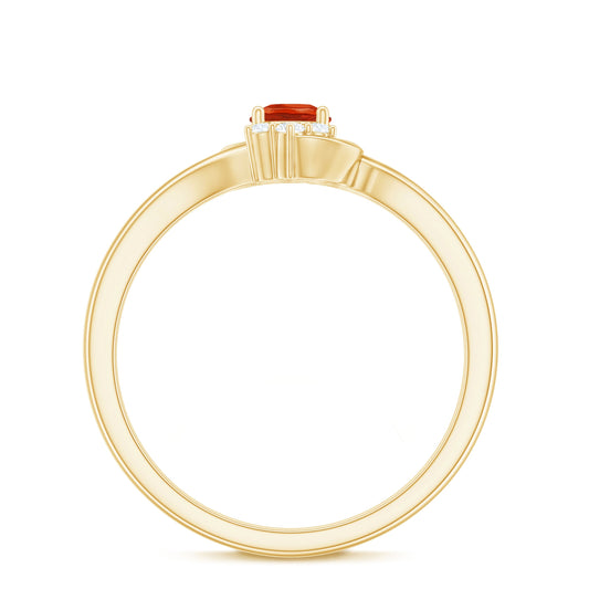 0.4 Carat Fire Opal and Diamond Bypass Promise Ring