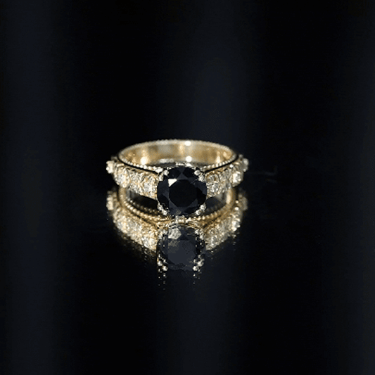 Nature Inspired 2 Carat Lab Grown Black and White Diamond Engagement Ring
