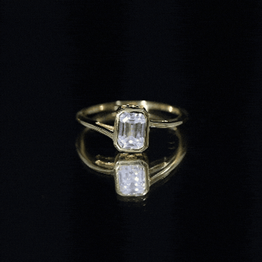 1.8 Emerald Cut Moissanite Engagement Ring For Women