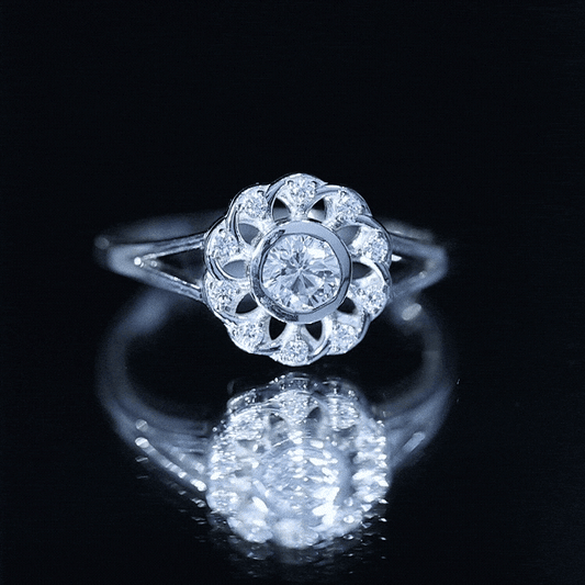 Lab Grown Diamond Nature Inspired Flower Engagement Ring