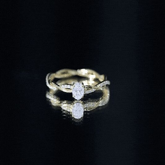 Oval Cut Moissanite Braided Engagement Ring