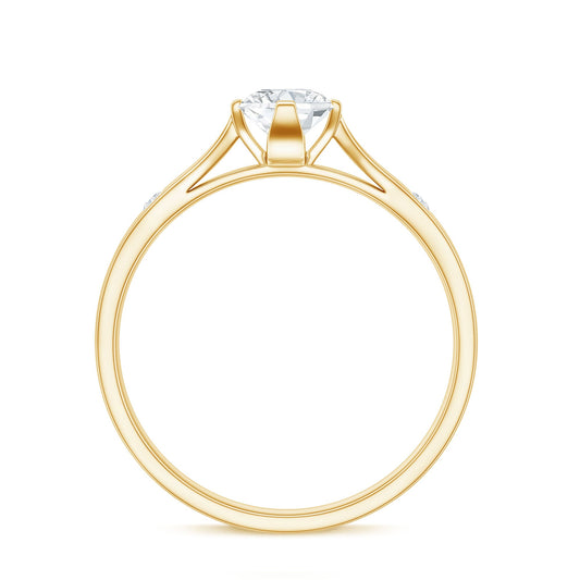 Floral Set Moissanite Solitaire Promise Ring for Her
