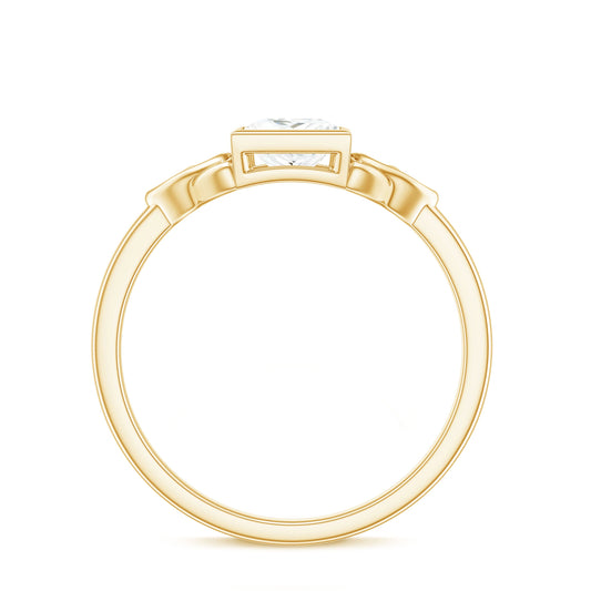 0.7 Carat Princess Cut Certified Moissanite Solitaire Ring with Celtic Knot Style