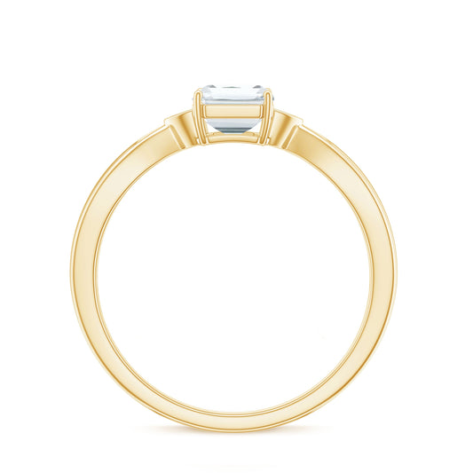 1.8 Carat Emerald Cut Certified Moissanite Engagement Ring for Women