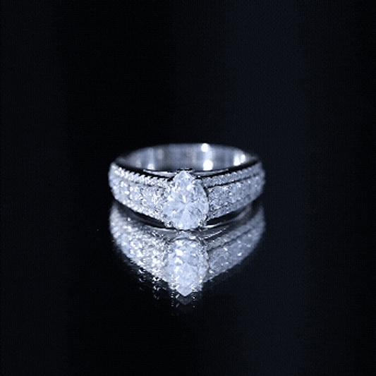 1.3 Carat Pear Shape Moissanite Vintage Inspired Engagement Ring