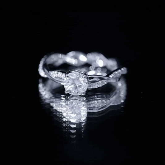 Round Cut Moissanite Braided Engagement Ring