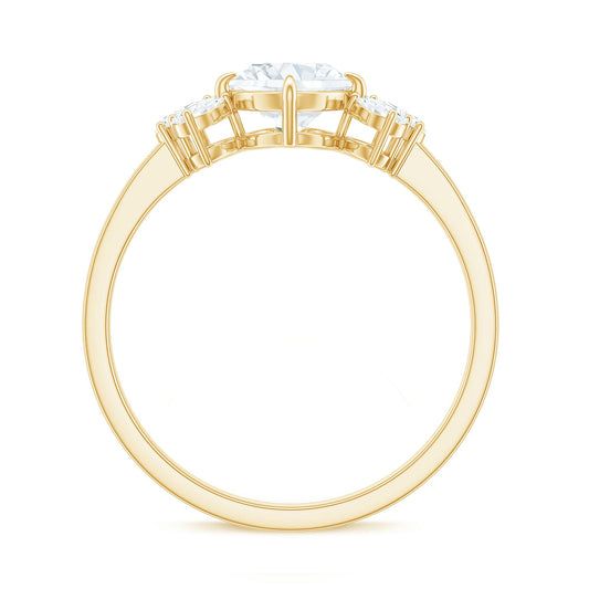 1.2 Carat Oval Cut Moissanite Designer Engagement Ring
