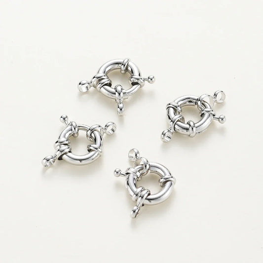 1-4pcs 14K 18K Real Gold Plated Sailor Clasps Bracelet Charm End Connector Spring Clasp For DIY Jewelry Making Necklace Findings