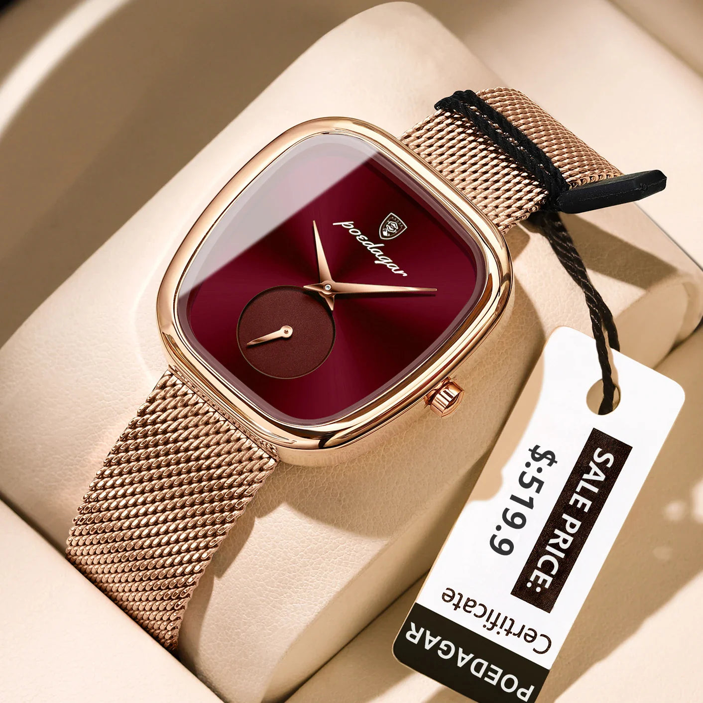 POEDAGAR Luxury Fashion Elegant Ladies Watch Waterproof Watch for Woman Mesh Stainless Steel Quartz Women's Watches Female Reloj
