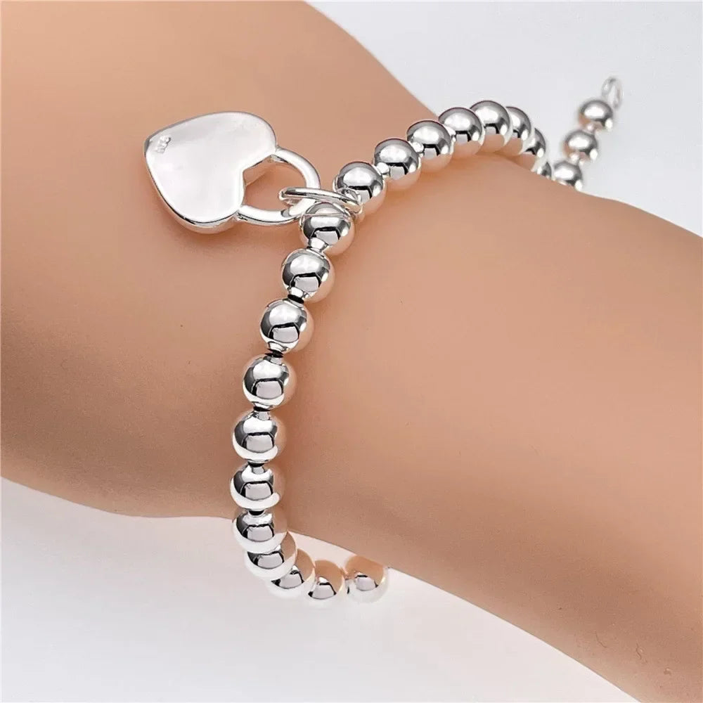 Noble 925 Sterling Silver Square Solid Chain Bracelet For Women Men Charm Party Gift Wedding Fashion Jewelry Free shipping