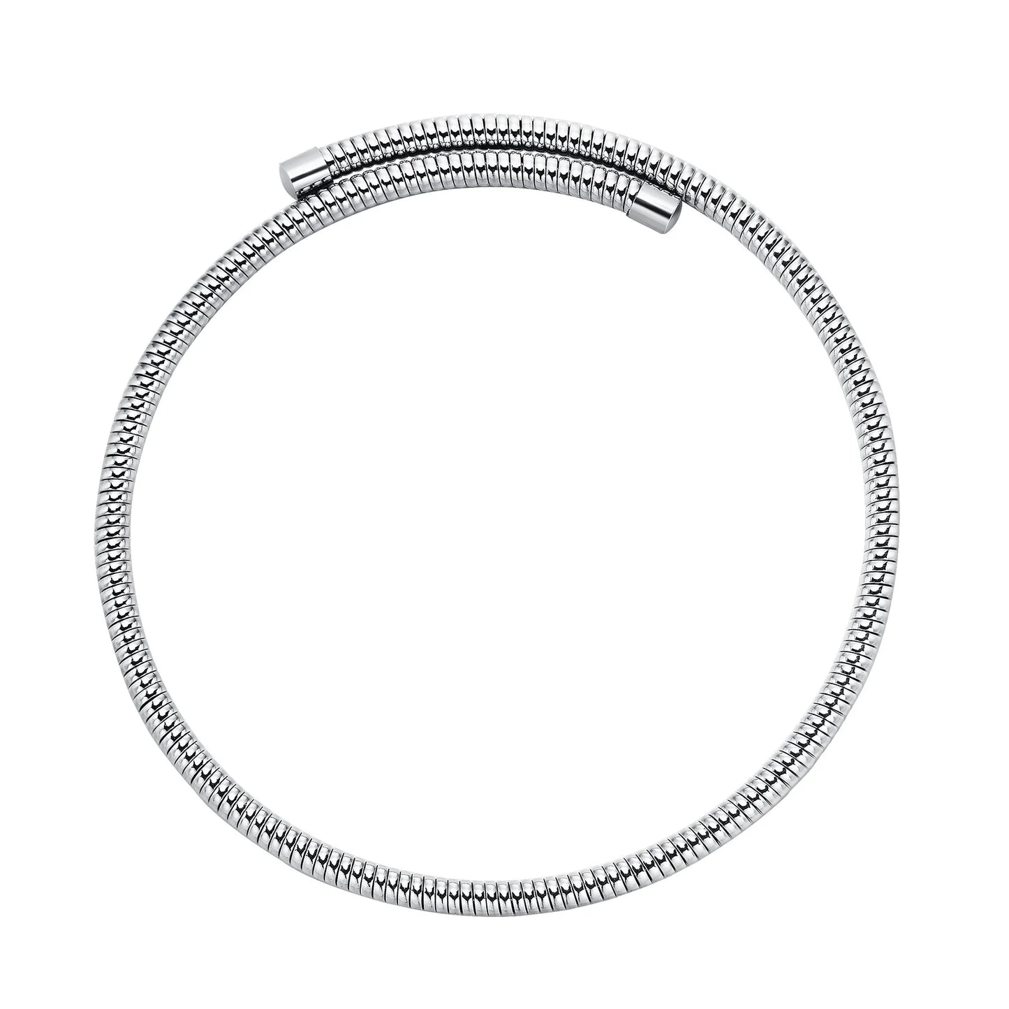 Women Torques Necklace, Adjustable Open Choker Snake Collar Stretch Statement Jewelry