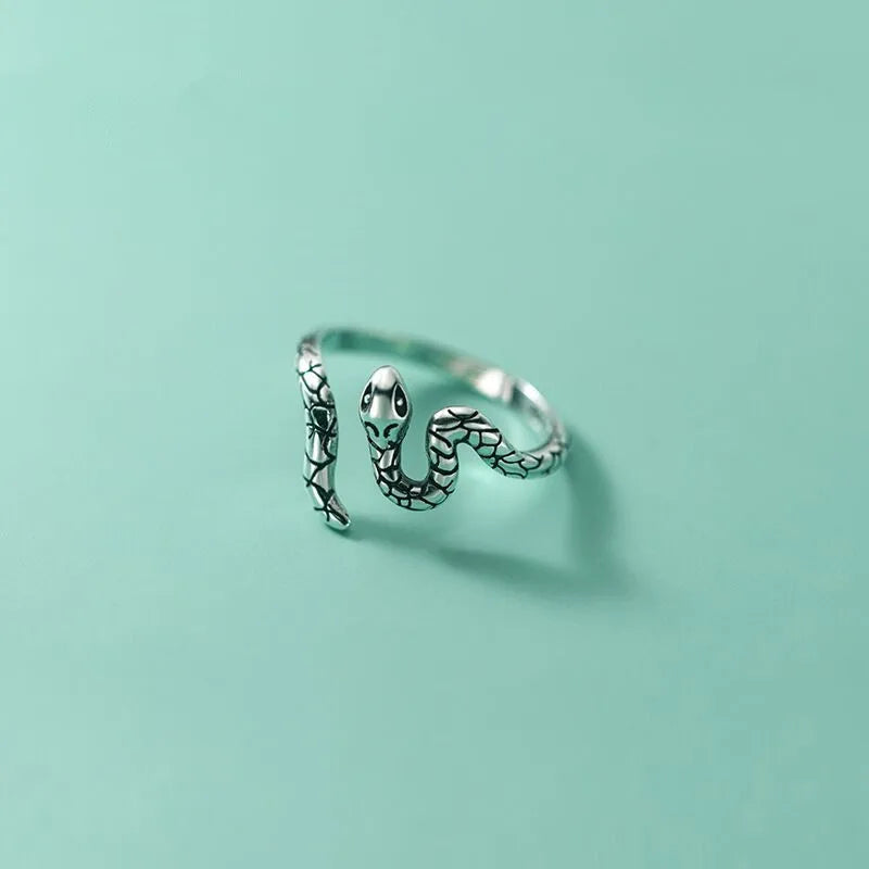 925 Sterling Silver Snake Adjustable Rings For Women Engagement Wedding Jewelry Gift Female Jewellery